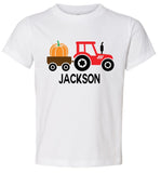 Tractor Pumpkin Personalized Kids Tee