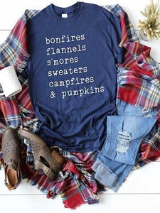 Bonfires, Flannels, S'mores, Sweaters, Campfires & Pumpkins