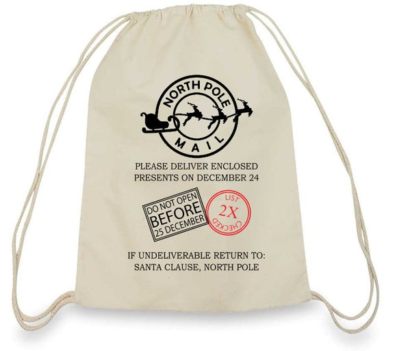 CLEARANCE North Pole Mail Canvas Backpack Bag