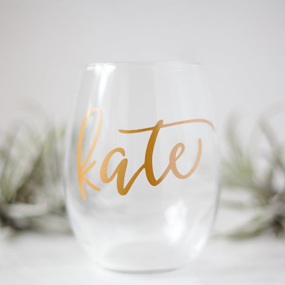 Wine Glass with Name